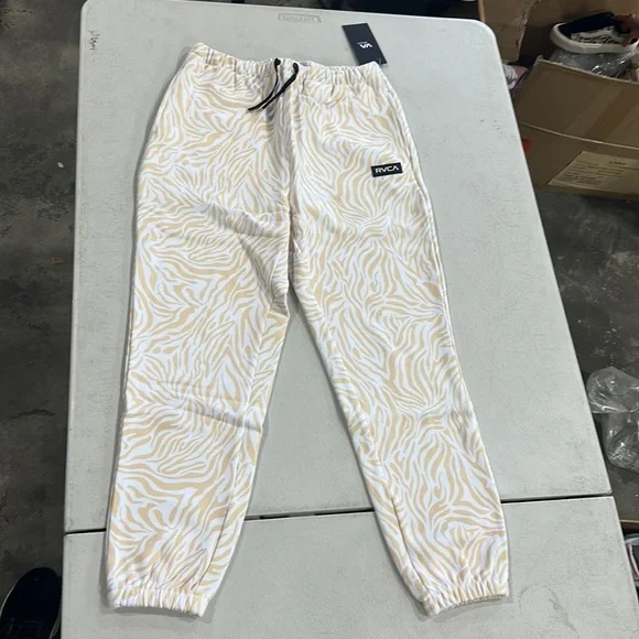 RVCA White and Tan Track Pants - Picture 1 of 6